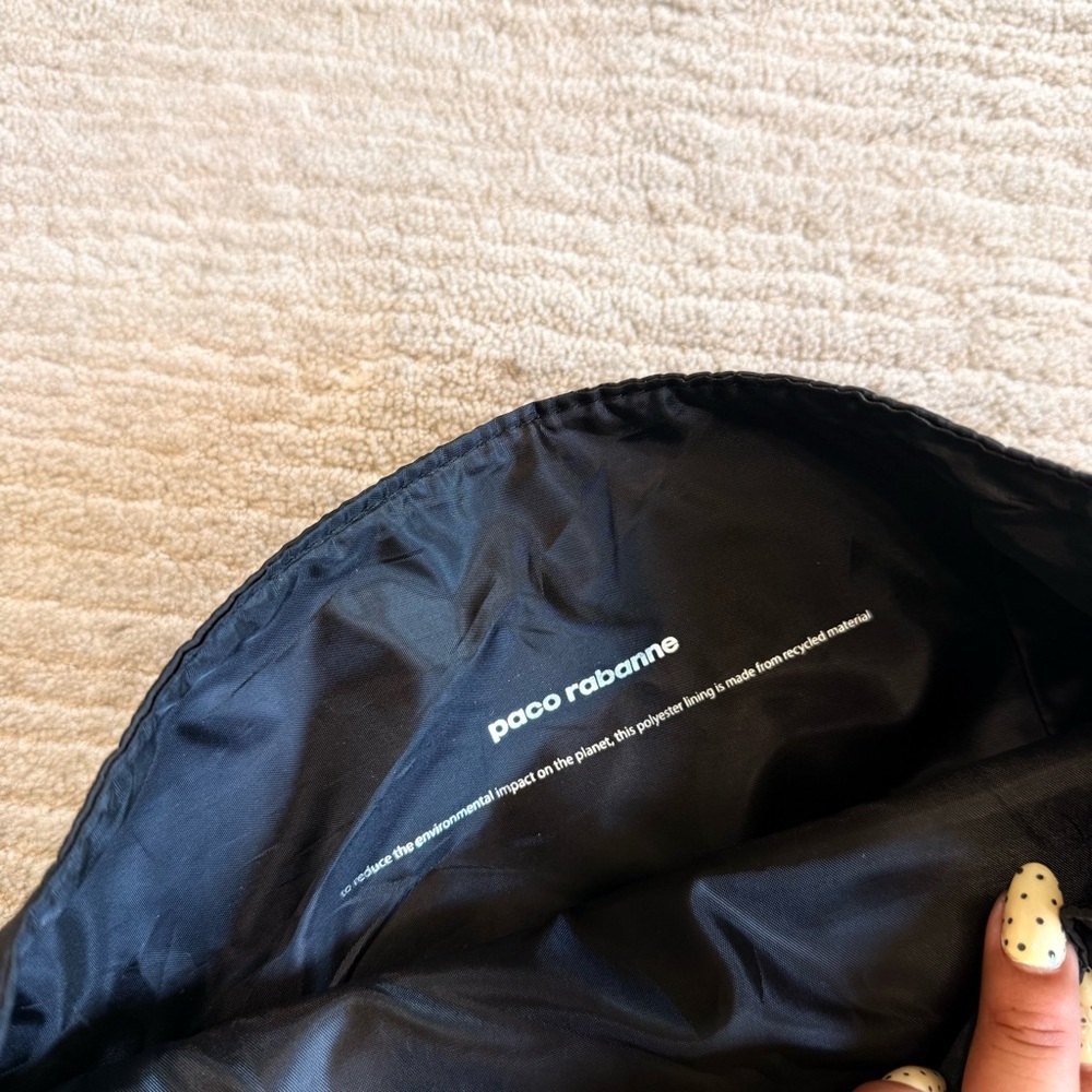 Paco Rabanne Padded Backpack Buckle Closure Recycled Material Black - Picture 6 of 6